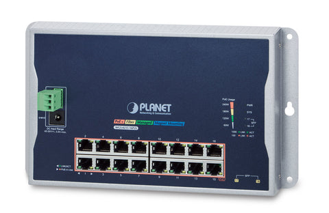 PLANET WGS-4215-16P2S network switch Managed L2 Gigabit Ethernet (10/100/1000) Power over Ethernet (PoE) Black