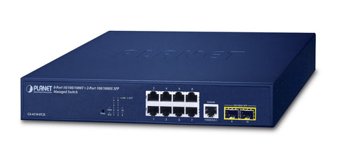 PLANET 10/100/1000T + 2-Port Managed L2/L4 Gigabit Ethernet (10/100/1000) 1U Blue