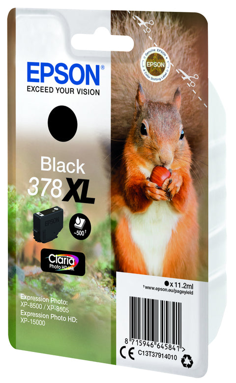 Epson C13T37914020/378XL Ink cartridge black high-capacity Blister Radio Frequency, 500 pages 11,2ml for Epson XP 15000/8000
