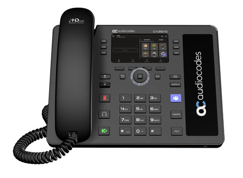 AudioCodes Teams C435HD-R IP-Phone PoE GbE with an external power supply black