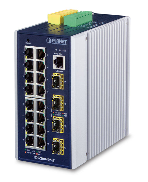 PLANET IGS-20040MT network switch Managed L2+ Gigabit Ethernet (10/100/1000) Blue, White