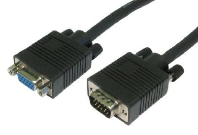 Cables Direct SVGA Extension, 1m VGA cable VGA (D-Sub) Black