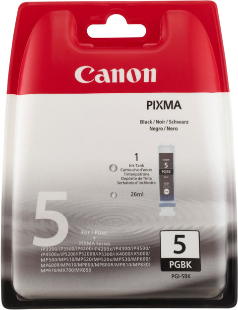 Canon 0628B029/PGI-5BK Ink cartridge black pigmented Blister Acustic Magnetic, 505 pages 26ml for Canon Pixma IP 3300/4200/MP 520/MP 610/MP 960
