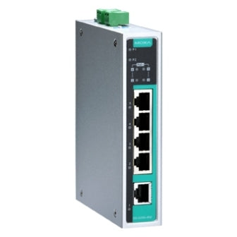 Moxa EDS-G205A-4POE-T network switch Unmanaged Gigabit Ethernet (10/100/1000) Power over Ethernet (PoE) 4U Aluminium, Black, Green