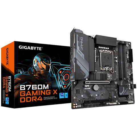 GIGABYTE B760M GAMING X DDR4 Motherboard - Supports Intel Core 14th Gen CPUs, 8+1+1 Phases Digital VRM, up to 5333MHz DDR4 (OC), 2xPCIe 4.0 M.2, 2.5GbE LAN, USB 3.2 Gen2