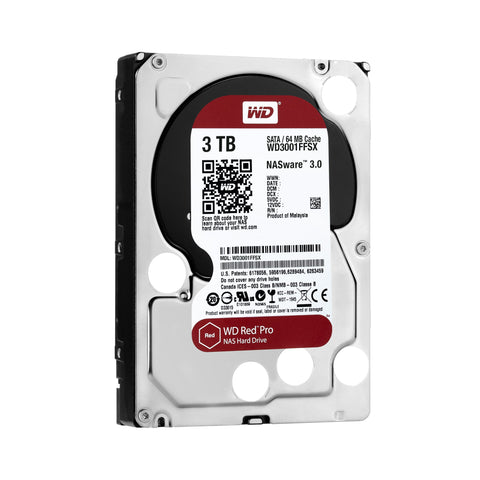 Western Digital Red Pro 3TB internal hard drive 7200 RPM 64 MB 3.5" Serial ATA III