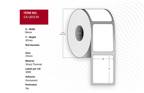 Capture CA-LB3134 printer label