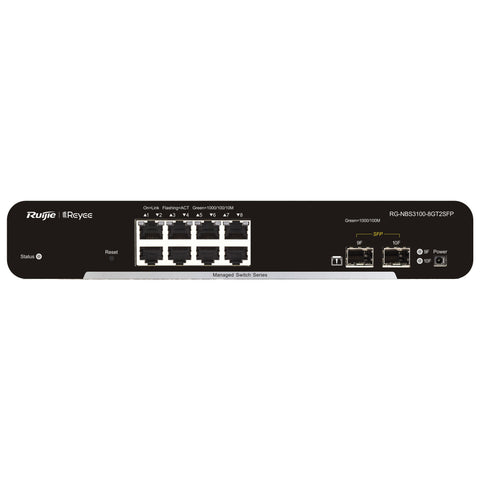 Ruijie Networks RG-NBS3100-8GT2SFP network switch Managed L2 Gigabit Ethernet (10/100/1000) Black