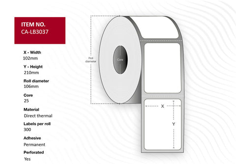 Capture CA-LB3037 printer label White