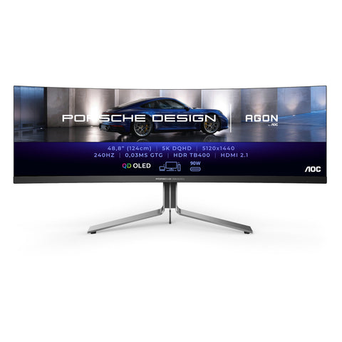AOC Porsche PD49 LED display 124.5 cm (49") 5120 x 1440 pixels DQHD QD-OLED Black