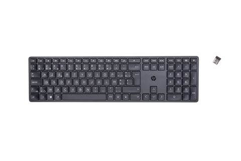 HP 450 Programmable Wireless keyboard RF Wireless + USB AZERTY Belgian Black