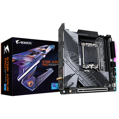 GIGABYTE B760I AORUS PRO Motherboard - Supports Intel Core 14th Gen CPUs, 8+1+1 Phases Digital VRM, up to 8000MHz DDR5 (OC), 2xPCIe 4.0 M.2, Wi-Fi 6E, 2.5GbE LAN, USB 3.2 Gen 2