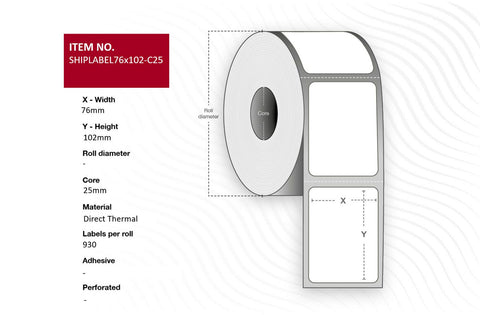 Capture SHIPLABEL76X102-C25 printer label