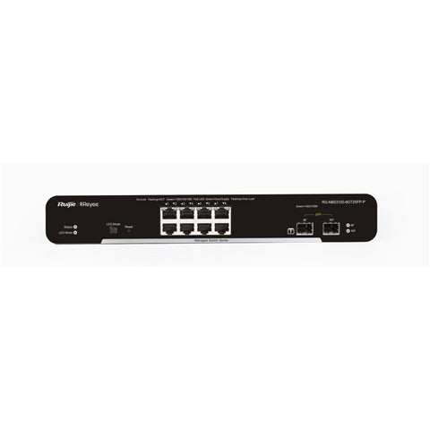 Ruijie Networks RG-NBS3100-8GT2SFP-P network switch Managed L2 Gigabit Ethernet (10/100/1000) Power over Ethernet (PoE) Black