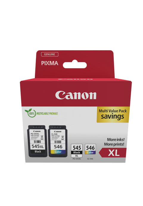 Canon 8286B012/PG-545+CL-546XL Printhead cartridge multi pack black + color high-capacity Blister with security 13ml + 11ml Pack=2 for Canon Pixma MG 2450