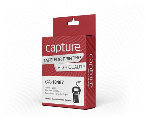 Capture CA-18487 printer label Black, Metallic