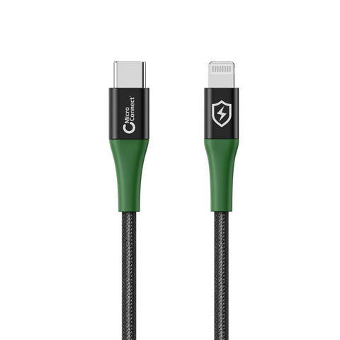 Microconnect MC-SMART USB C-L-2 lightning cable 2 m Black, Green