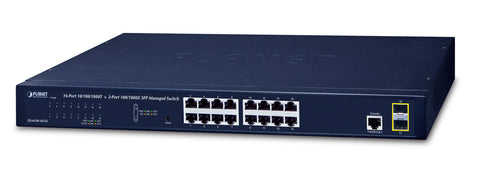 PLANET GS-4210-16T2S network switch Managed L2/L4 Gigabit Ethernet (10/100/1000) 1U Blue