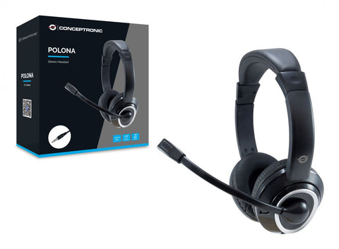 Conceptronic POLONA02B headphones/headset Wired Head-band Gaming Black