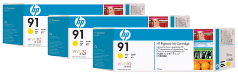 HP C9485A/91 Ink cartridge yellow 775ml Pack=3 for HP DesignJet Z 6100