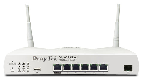 DrayTek V2865LAC wireless router Gigabit Ethernet Dual-band (2.4 GHz / 5 GHz) 4G Grey