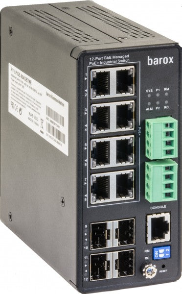 Barox RY-LPIGE-804GBTME network switch Managed L2/L3 Gigabit Ethernet (10/100/1000) Power over Ethernet (PoE) Black