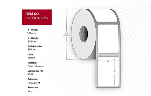 Capture CA-800740-605 printer label