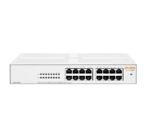 Aruba Instant On 1430 16G Unmanaged L2 Gigabit Ethernet (10/100/1000) 1U White