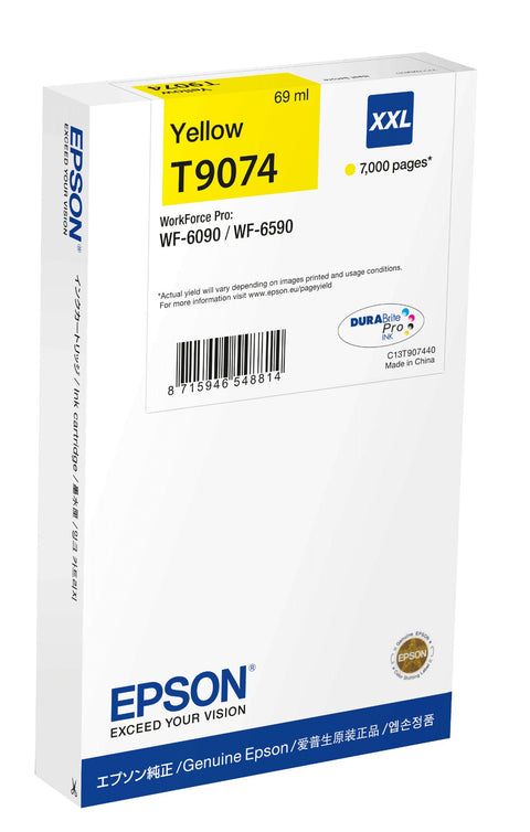 Epson C13T90744N/T9074 Ink cartridge yellow XXL, 7K pages ISO/IEC 19752 69ml for Epson WF 6090