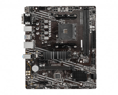 MSI A520M PRO motherboard AMD A520 Socket AM4 micro ATX