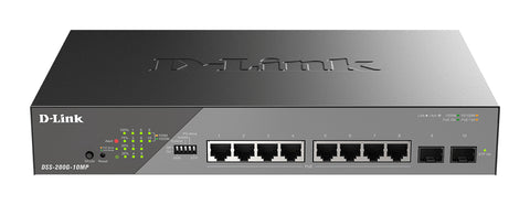 D-Link DSS-200G-10MP/B network switch Managed L2 Gigabit Ethernet (10/100/1000) Power over Ethernet (PoE) 1U Grey