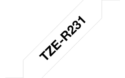 Brother TZE-R231 DirectLabel black on white non adhesive textil 12mm x 4m for Brother P-Touch TZ 3.5-18mm/6-12mm/6-18mm/6-24mm/6-36mm