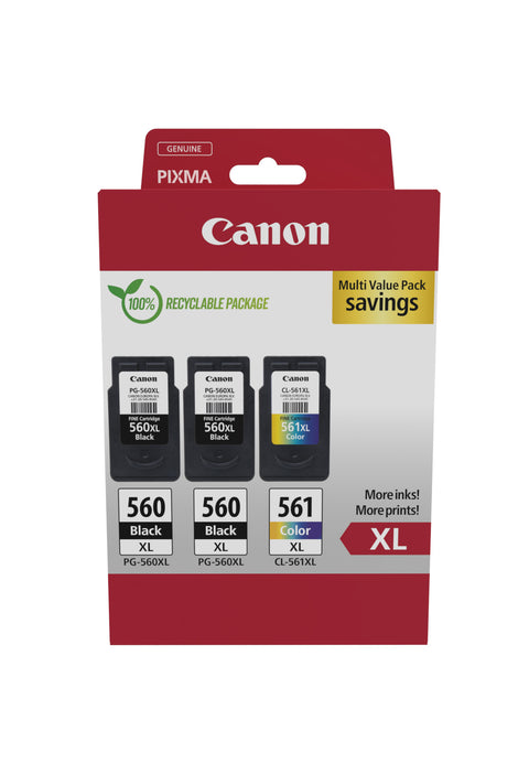 Canon 3712C009/PG-560XL+CL-561XL Printhead cartridge multi pack 2x black +1x color 2x14,3ml + 1x12,2ml Pack=3 for Canon Pixma TS 5350