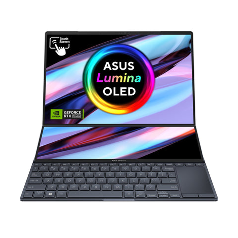 ASUS Zenbook Pro 14 Duo OLED UX8402VU-P1026W Intel® Core™ i7 i7-13700H Laptop 36.8 cm (14.5") Touchscreen 2.8K 16 GB LPDDR5-SDRAM 1 TB SSD NVIDIA GeForce RTX 4050 Wi-Fi 6E (802.11ax) Windows 11 Home Black