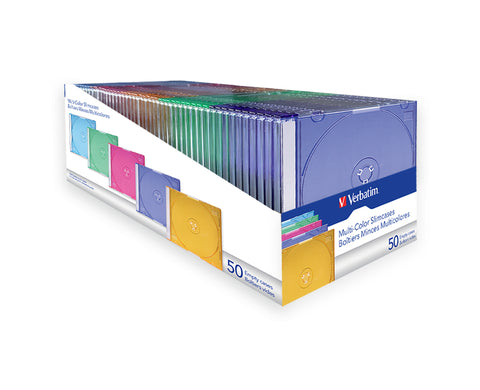 Verbatim 49973 optical disc storage box 50 discs Assorted colours