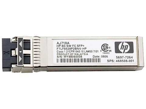 HPE 8Gb Short Wave Fibre Channel SFP+ 1 Pack Transceiver network transceiver module Fiber optic 8000 Mbit/s SFP+