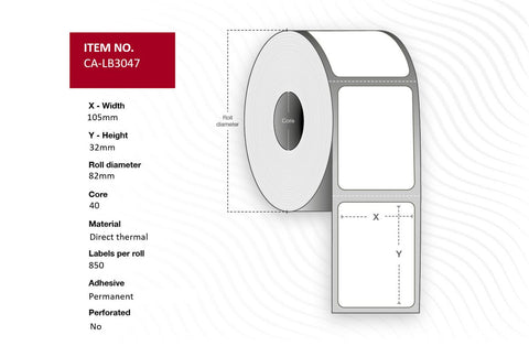 Capture CA-LB3047 printer label White