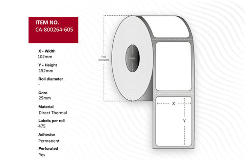 Capture CA-800264-605 printer label