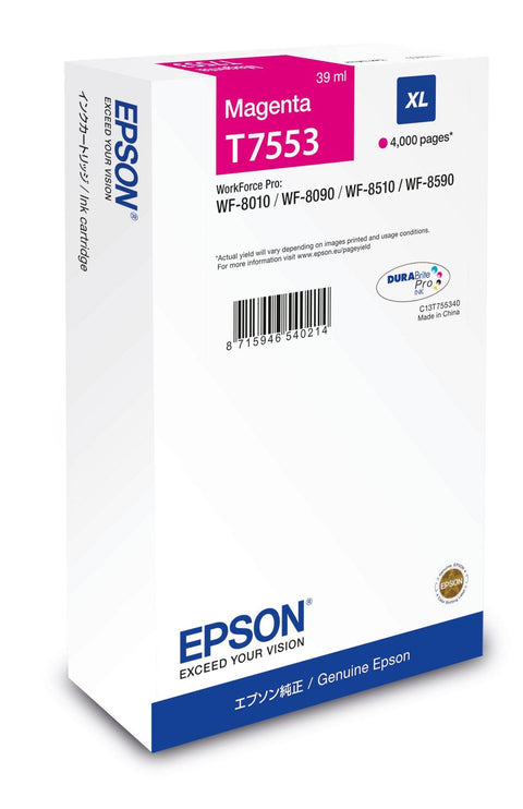 Epson C13T75534N/T7553 Ink cartridge magenta, 4K pages 39ml for Epson WF 6530/8090/8510