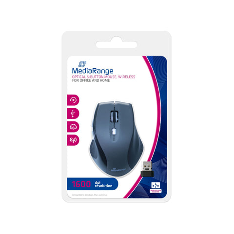 MediaRange MROS203 mouse Office Right-hand RF Wireless Optical 1600 DPI