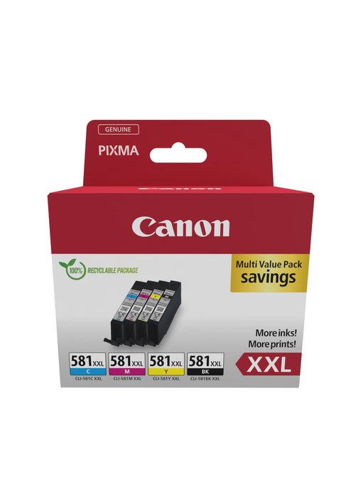 Canon 1998C007/CLI-581XXL Ink cartridge multi pack Bk,C,M,Y extra High-Capacity Pack=4 for Canon Pixma TS 6150/8150