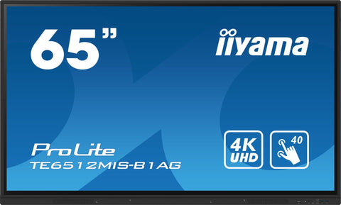 iiyama TE6512MIS-B1AG Signage Display Interactive flat panel 165.1 cm (65") LCD Wi-Fi 400 cd/m² 4K Ultra HD Black Touchscreen Built-in processor Android 11 24/7