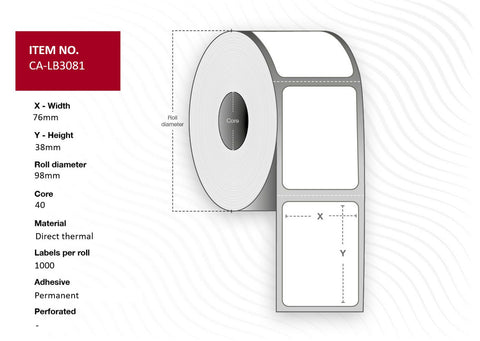 Capture CA-LB3081 printer label White