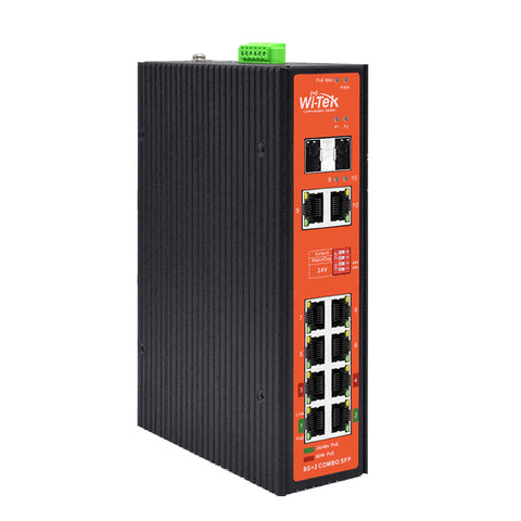 Wi-Tek WI-PS310GF-I V2 network switch Unmanaged Gigabit Ethernet (10/100/1000) Power over Ethernet (PoE) Black, Orange