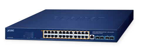 PLANET GS-4210-24UP4X network switch Managed L2/L4 Gigabit Ethernet (10/100/1000) Power over Ethernet (PoE) Blue