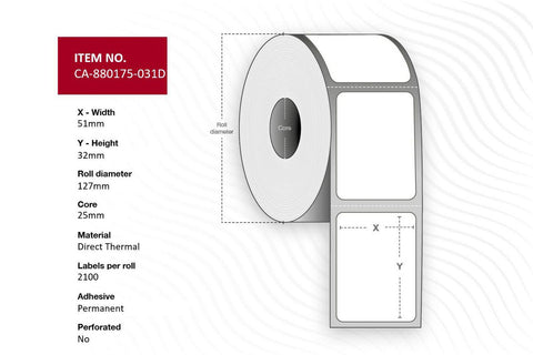 Capture CA-880175-031D printer label