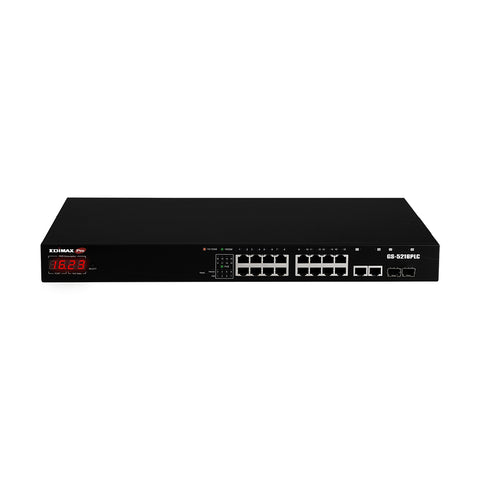 Edimax GS-5216PLC network switch Managed Gigabit Ethernet (10/100/1000) Power over Ethernet (PoE) Black