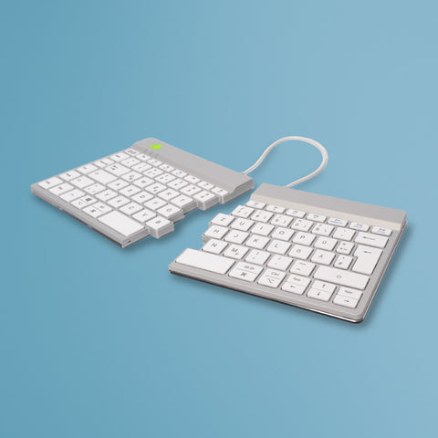 R-Go Tools Ergonomic keyboard R-Go Split Break with break software, ergonomic split keyboard, QWERTZ (DE), Bluetooth, white