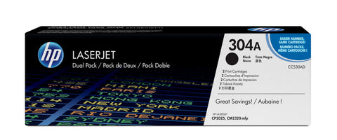 HP CC530AD/304A Toner cartridge black twin pack, 2x3.5K pages/5% Pack=2 for HP CLJ CP 2025