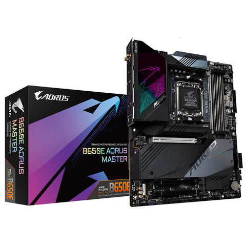 GIGABYTE B650E AORUS MASTER Motherboard - Supports AMD AM5 CPUs, 16+2+2 Digital VRM, up to 8000MHz DDR5 (OC), 4xPCIe 5.0 M2, Wi-Fi 6E, 2.5GbE LAN, USB 3.2 Gen 2